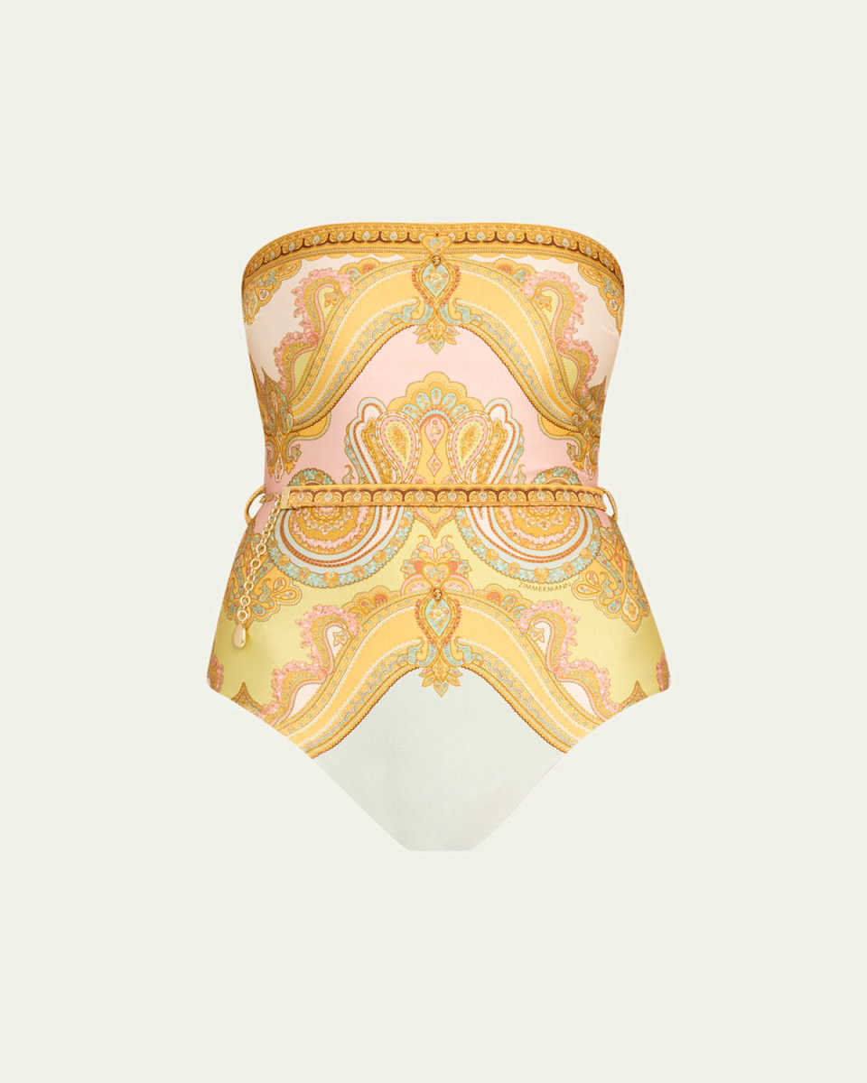 Maxine Chain Trim Bandeau One-Piece Swimsuit